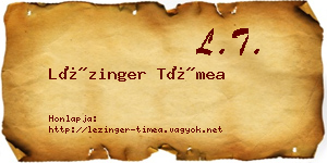 Lézinger Tímea névjegykártya